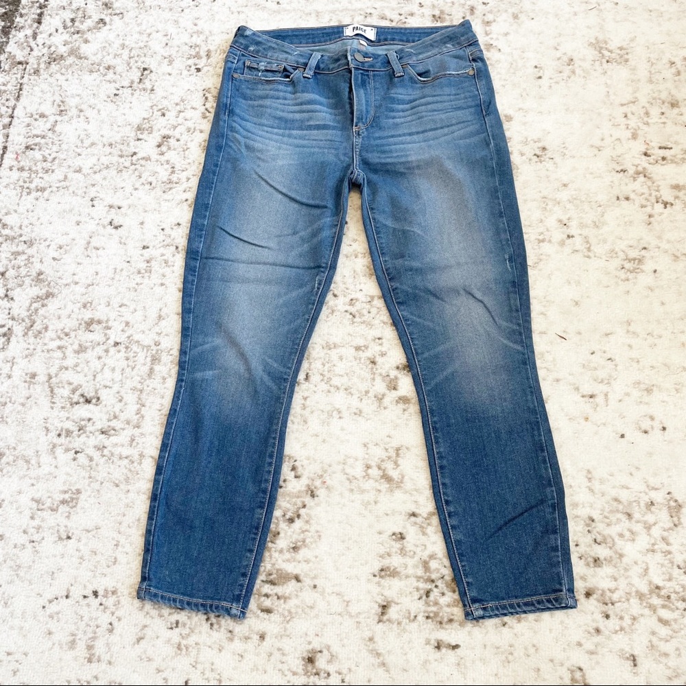 Paige Verdugo Crop Style Jeans Light Wash Skinny Mid Rise Size 31